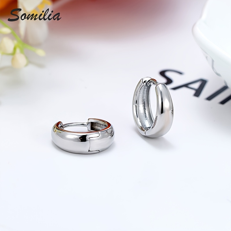 Ladies' Silver Plated Water Droplet Shaped Hoop Earrings